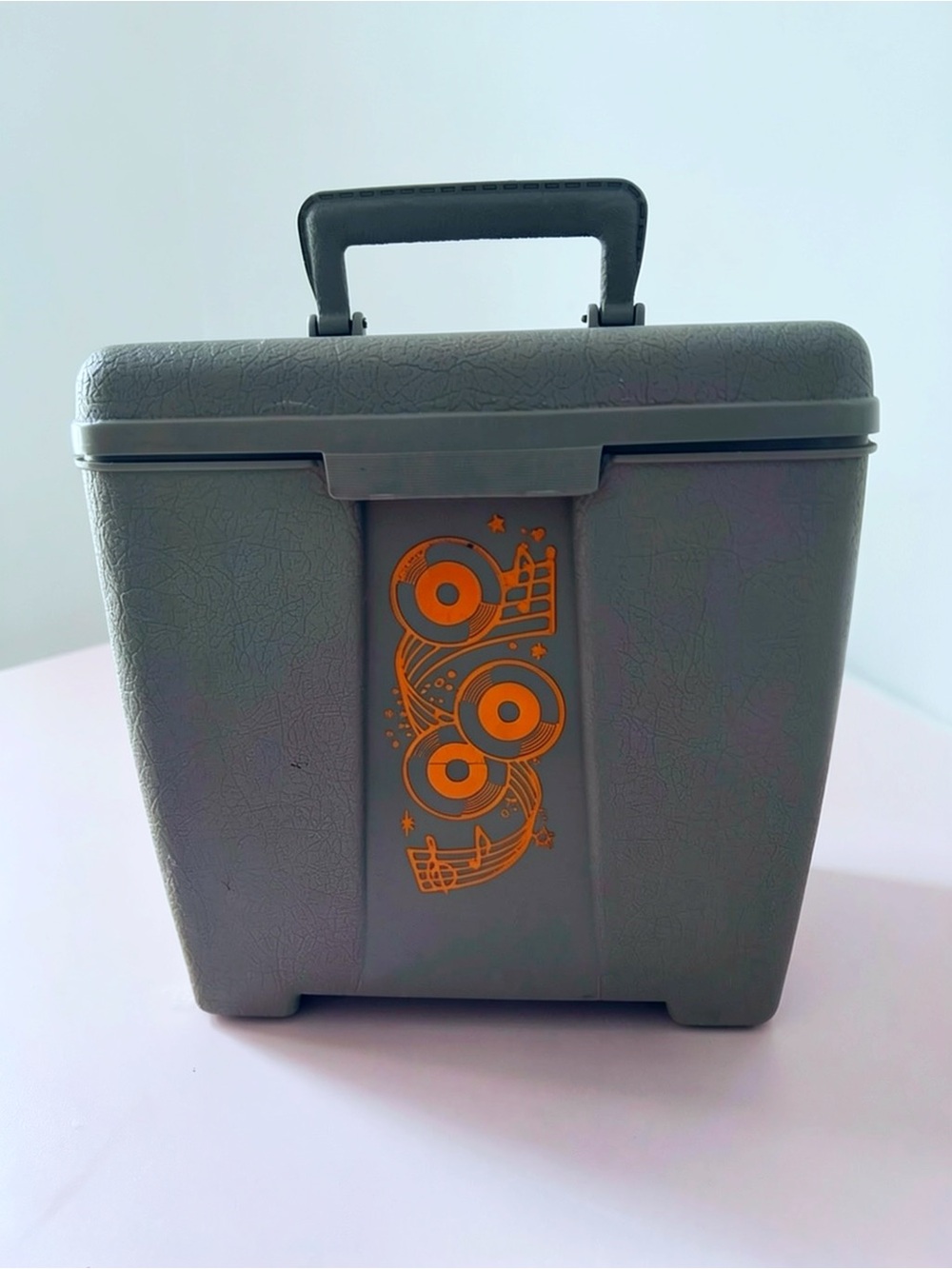 Vintage Lustro-Ware 45 RPM Vinyl Record Carrying Case – Gray/Orange